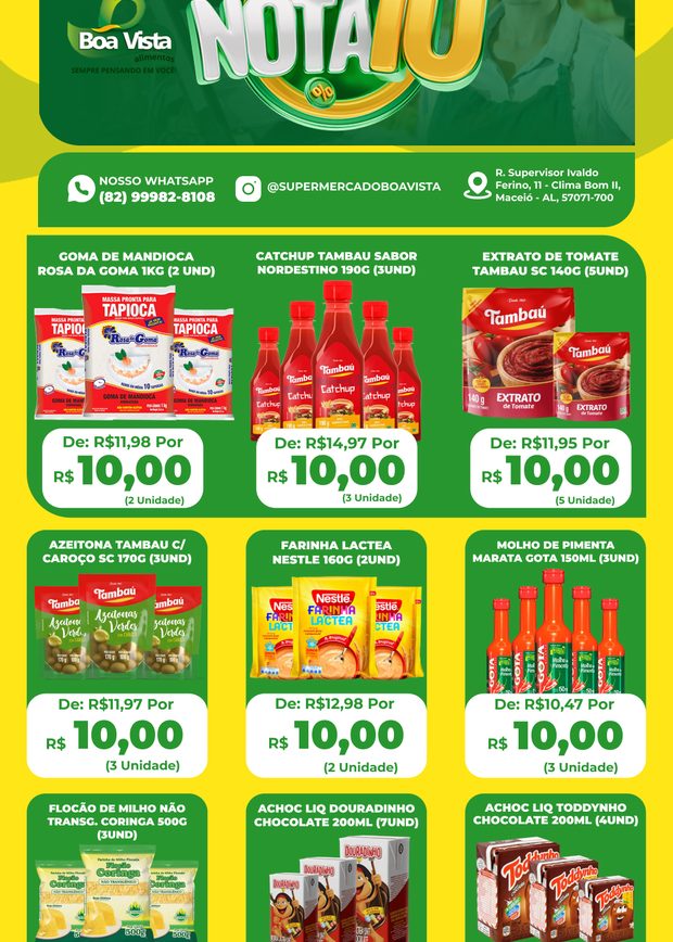 Oferta Operação Nota 10, Boa Vista