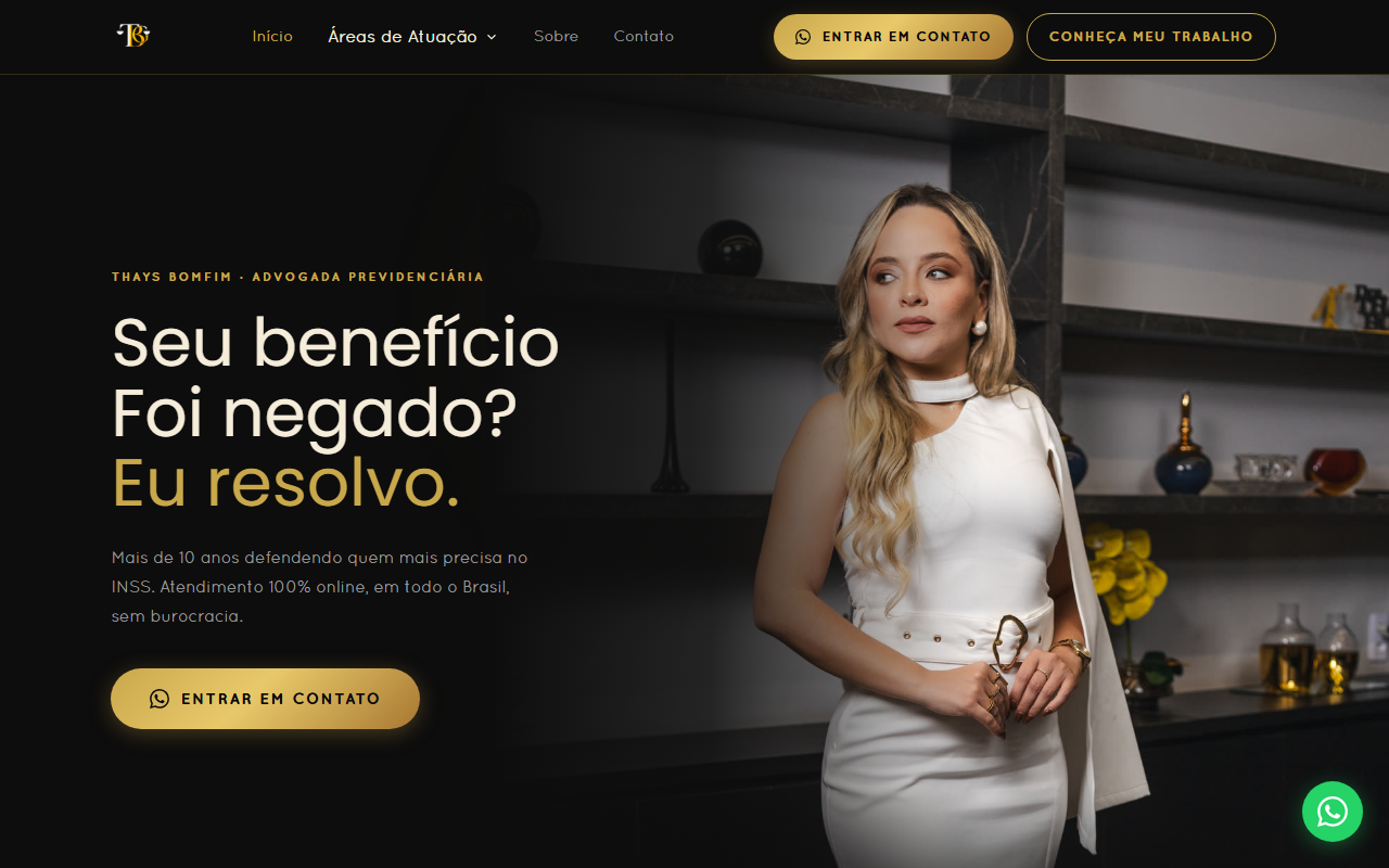 Site Thays Bomfim Advocacia