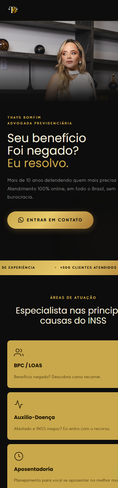Site mobile Thays Bomfim